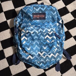 Jansport Superbreak Backpack Blue Ziggy Stripe 